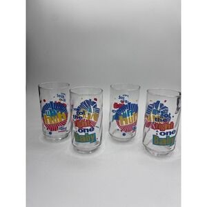 Set‎ of 4 Vintage Diet Pepsi Uh Huh One Baby Glasses Collectible Retro Drinkware